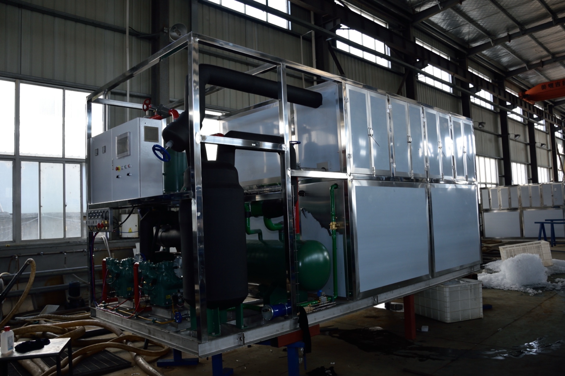 20 ton plate ice machine in factory testing area