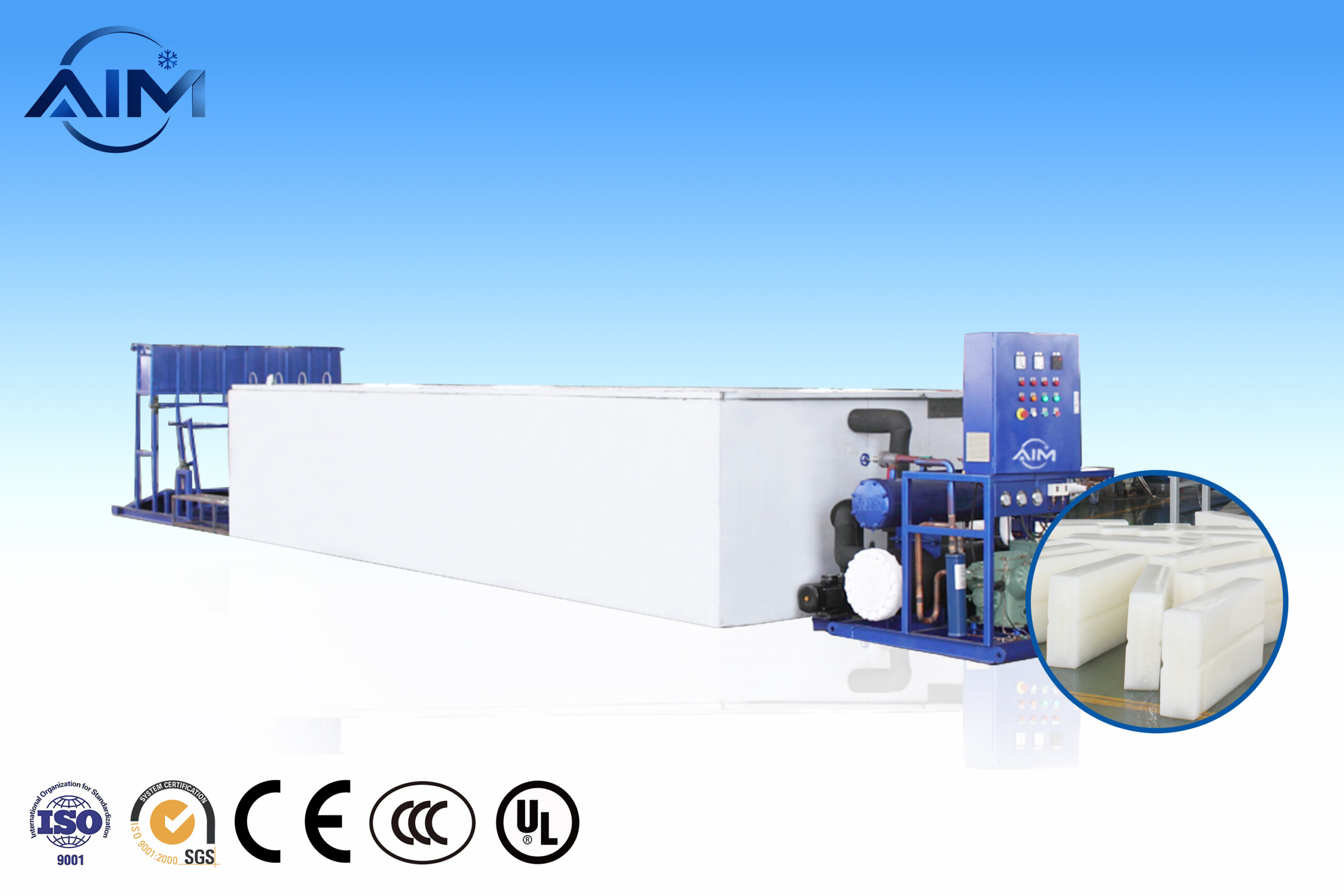 AB-15T-BE brine cooling block ice machine for fishery and ice distribution