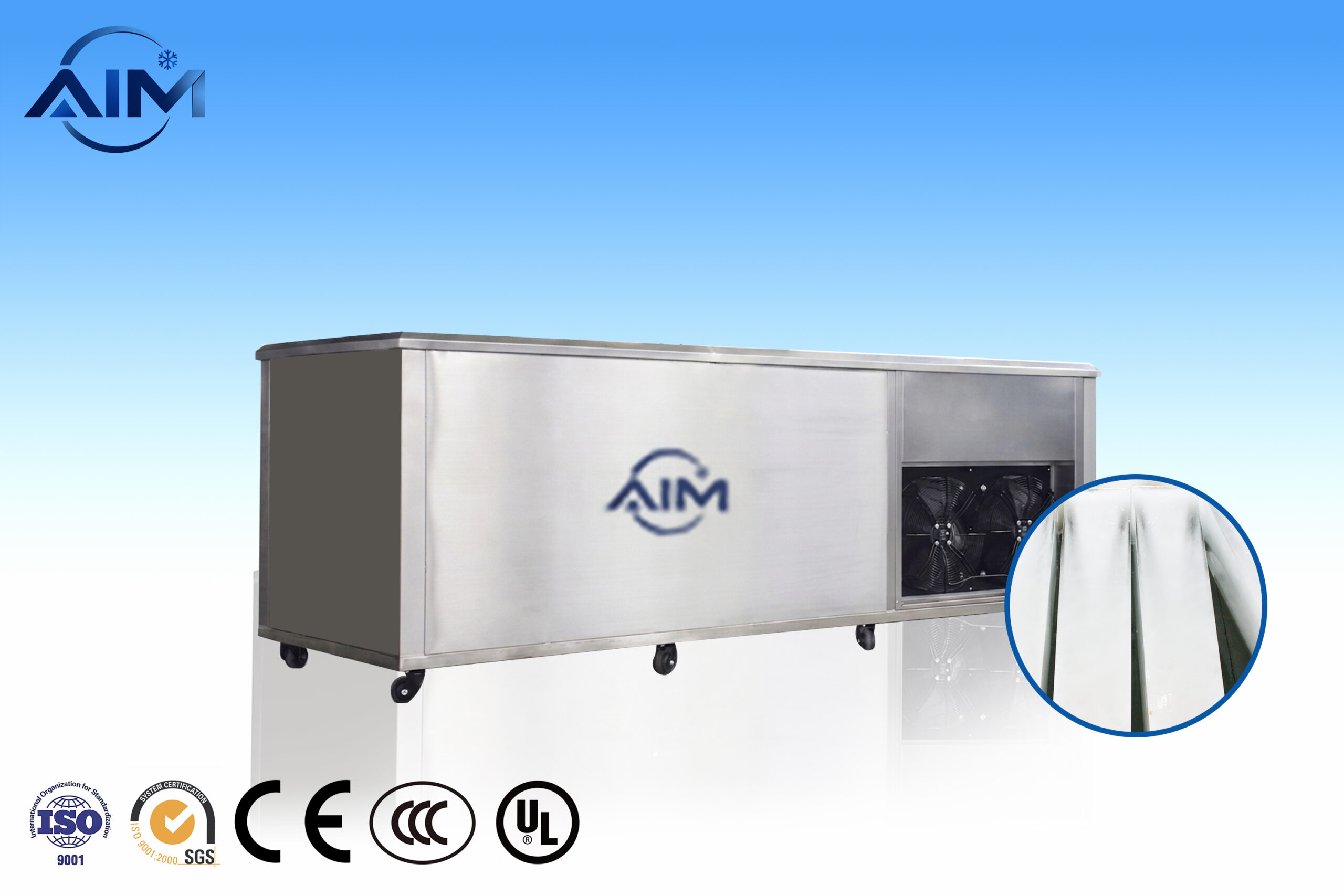 AB-1T-BA brine cooling block ice machine for fishery and ice distribution