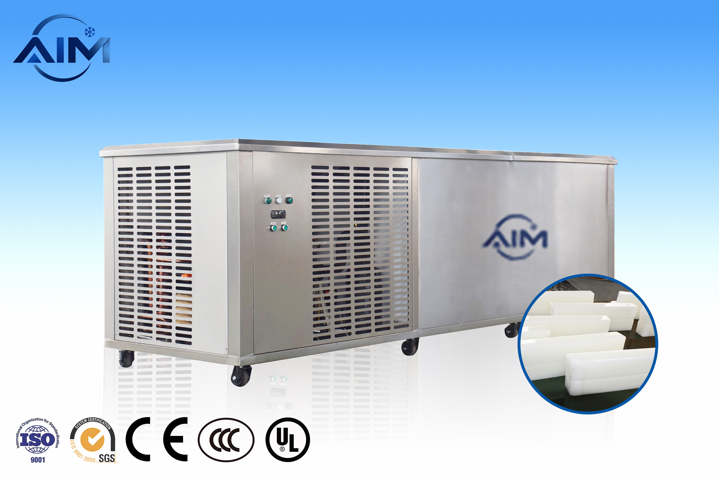 AB-2T-BA brine cooling block ice machine for fishery and ice distribution