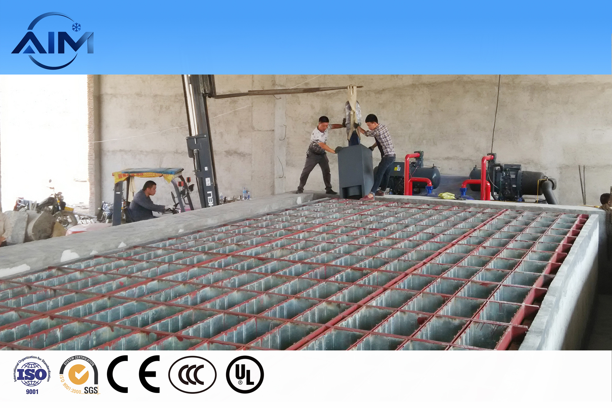 AB-80T-BE brine cooling block ice machine for fishery and ice distribution