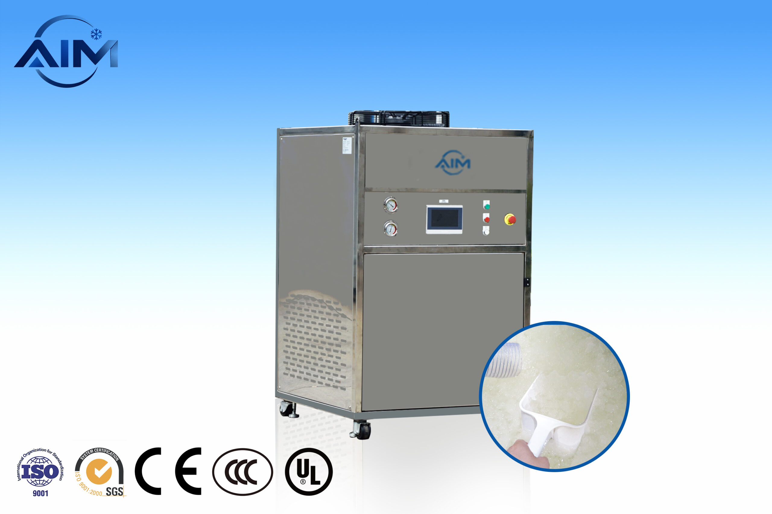 AS-1TA slurry ice machine for pumpable seafood and vessel cooling