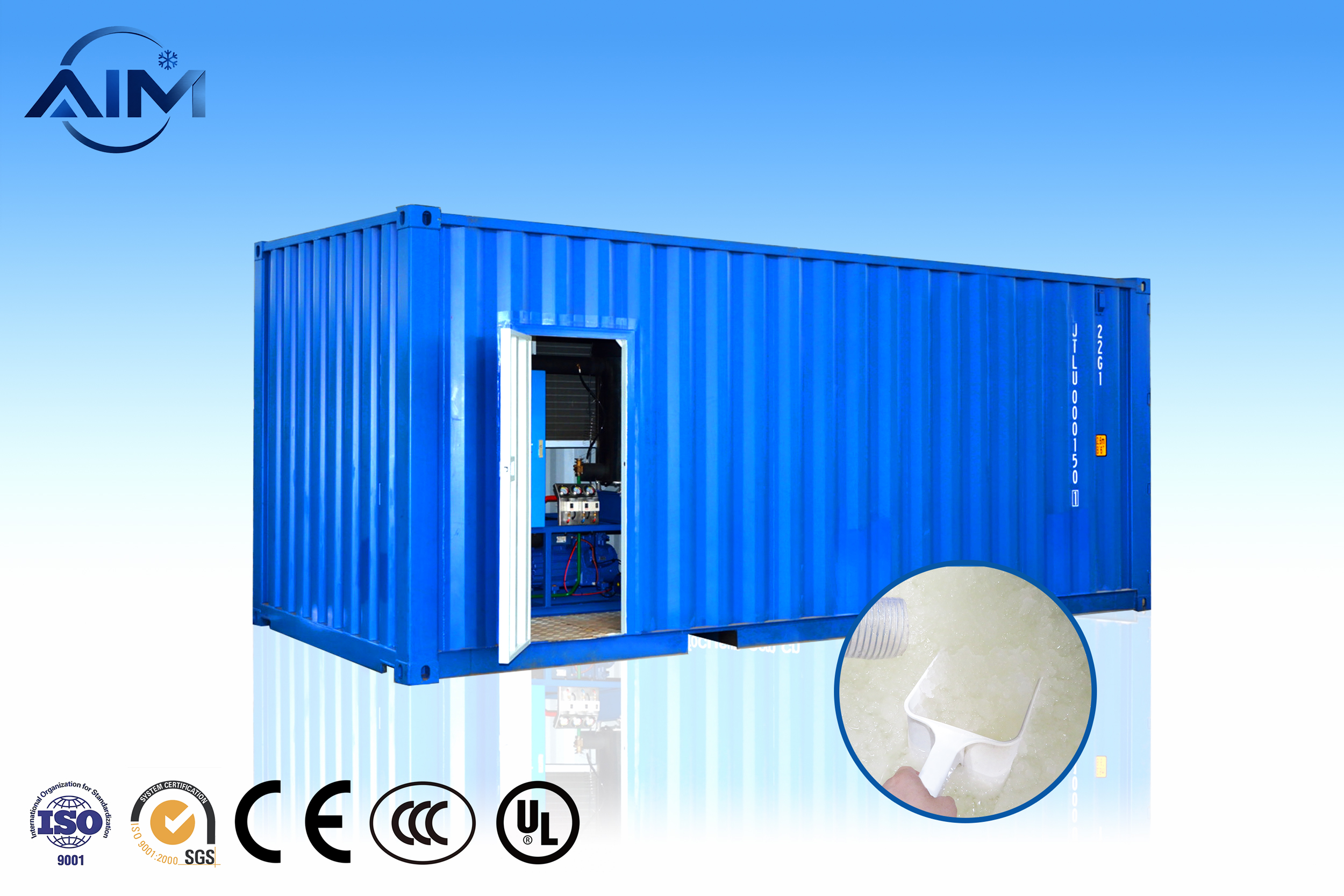 AS-20TE slurry ice machine for pumpable seafood and vessel cooling