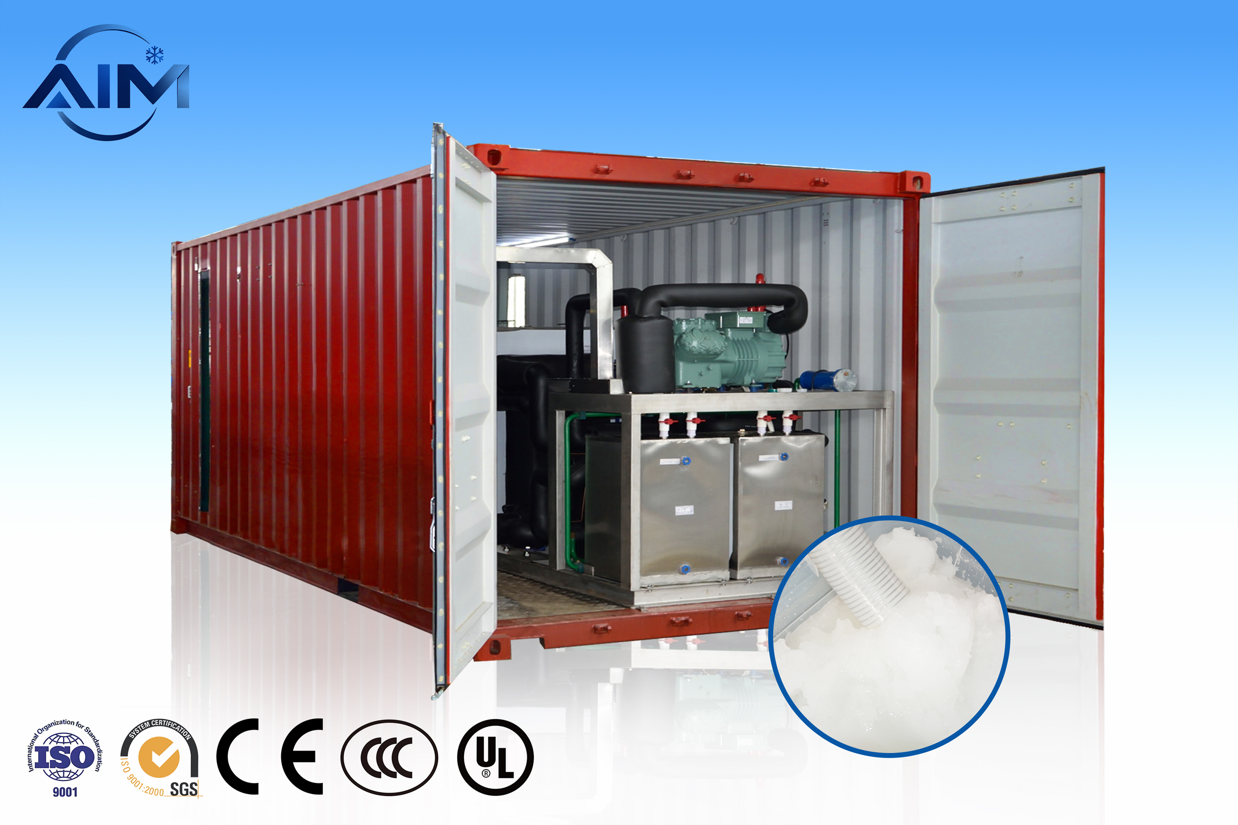 AS-50TE slurry ice machine for pumpable seafood and vessel cooling