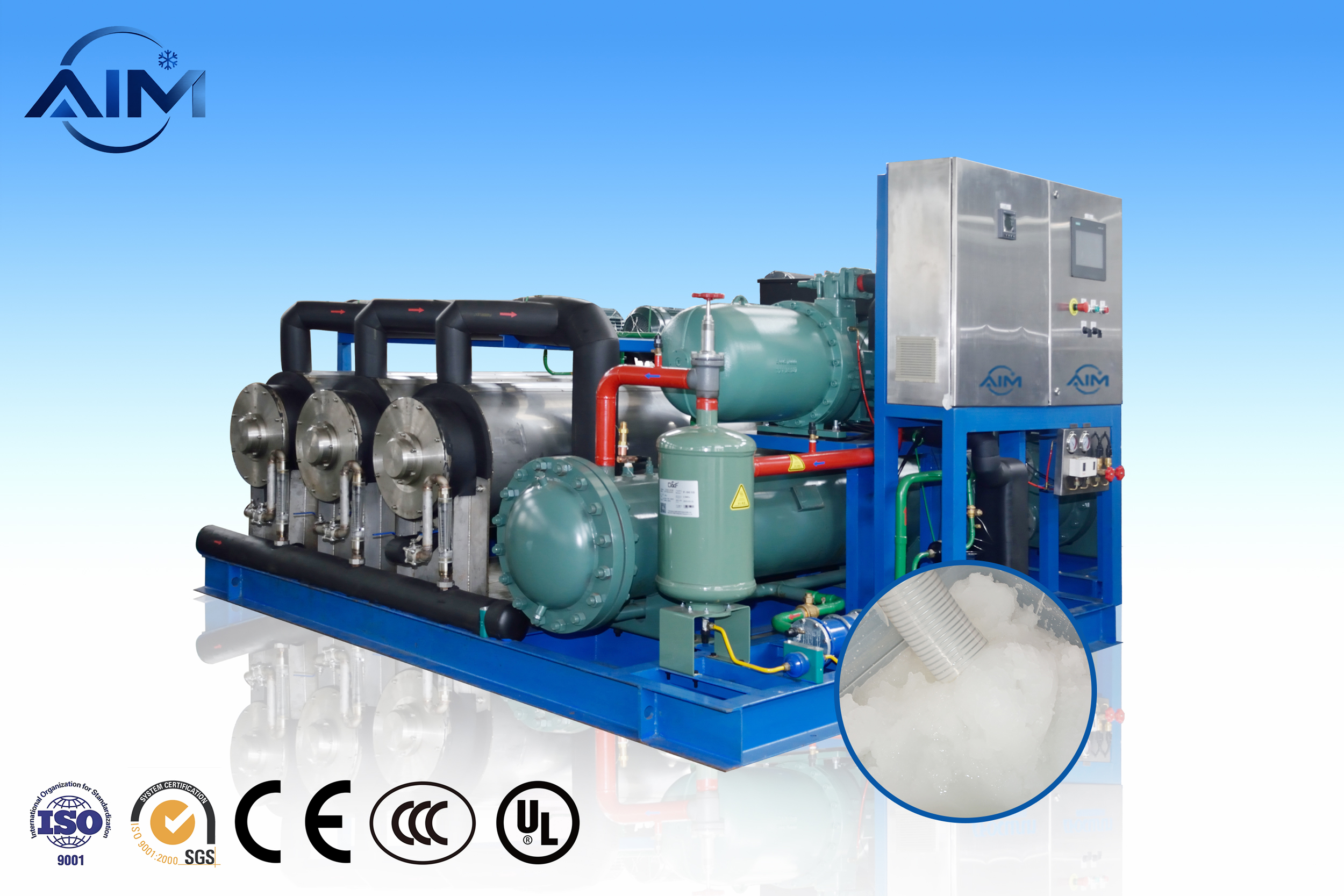 AS-60TE slurry ice machine for pumpable seafood and vessel cooling