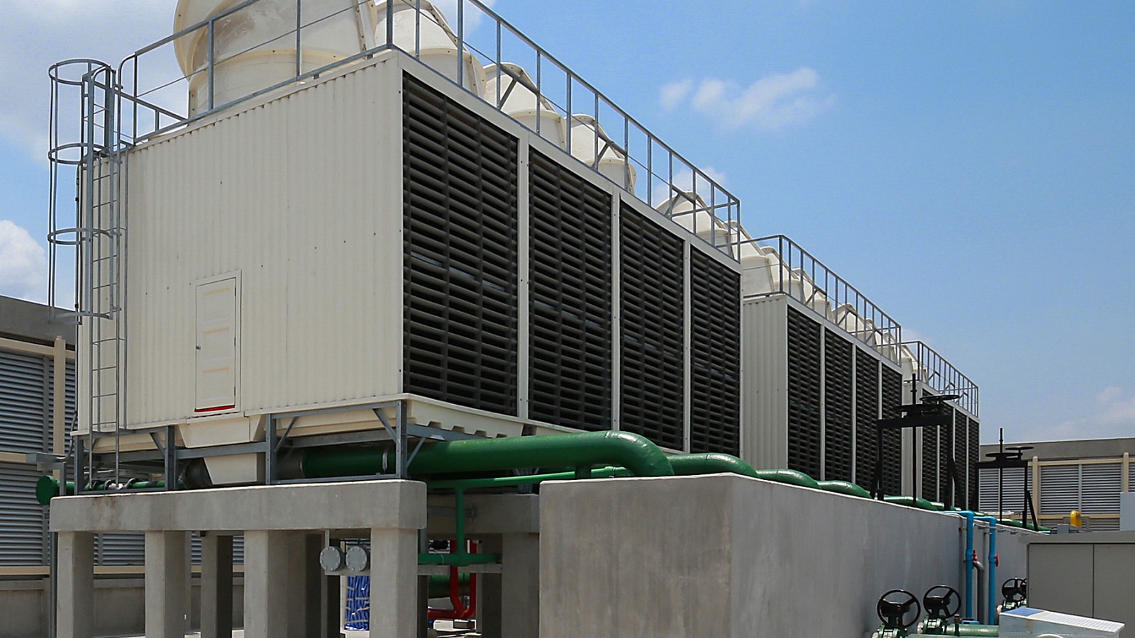Industrial cooling tower project for water cooled chiller systems