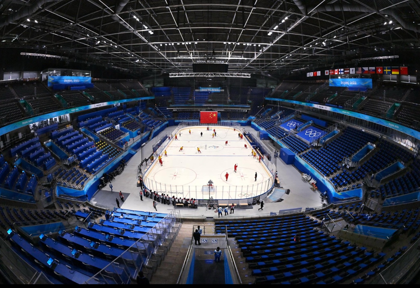 Indoor ice rink arena refrigeration project