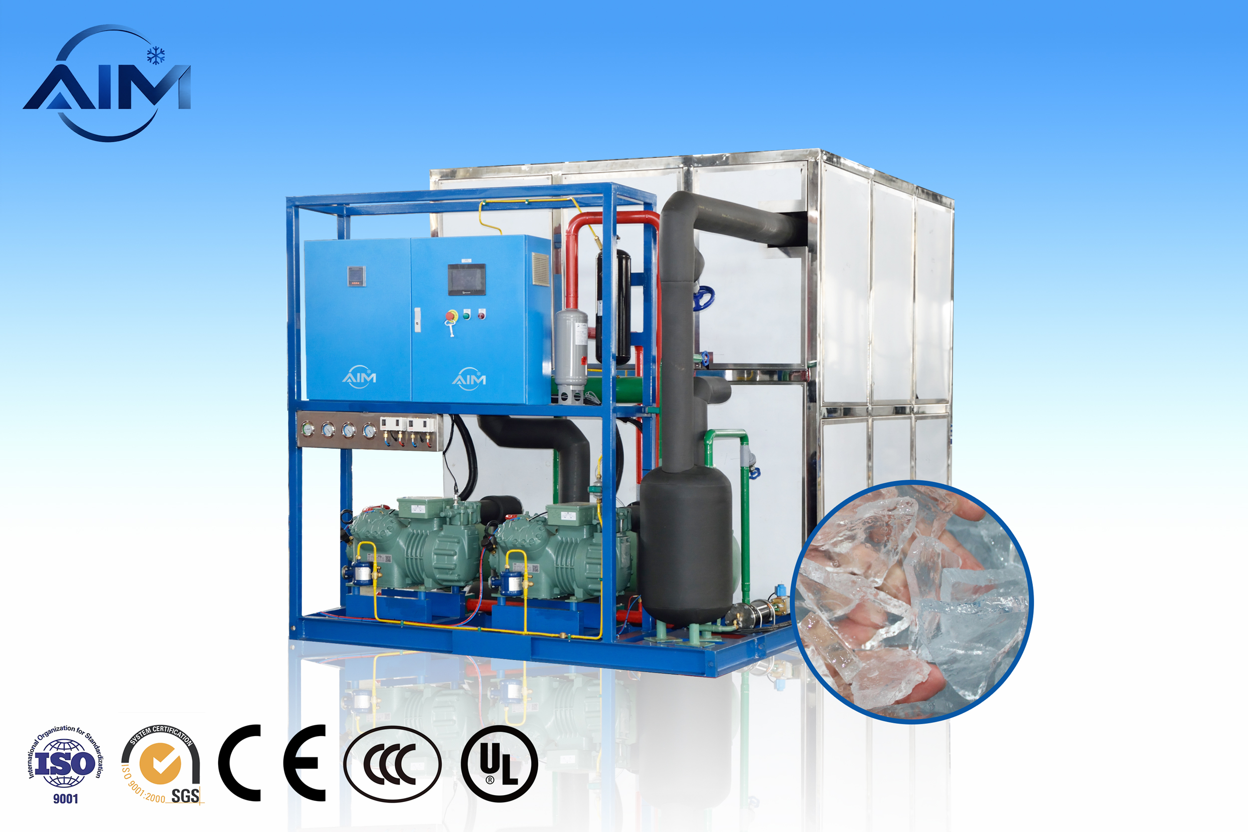 plate ice machine for industrial cooling and ice storage