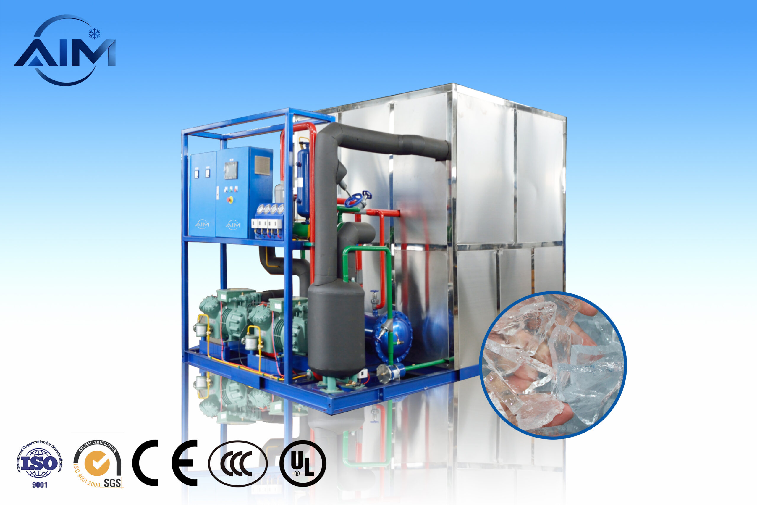 plate ice machine for industrial cooling and ice storage