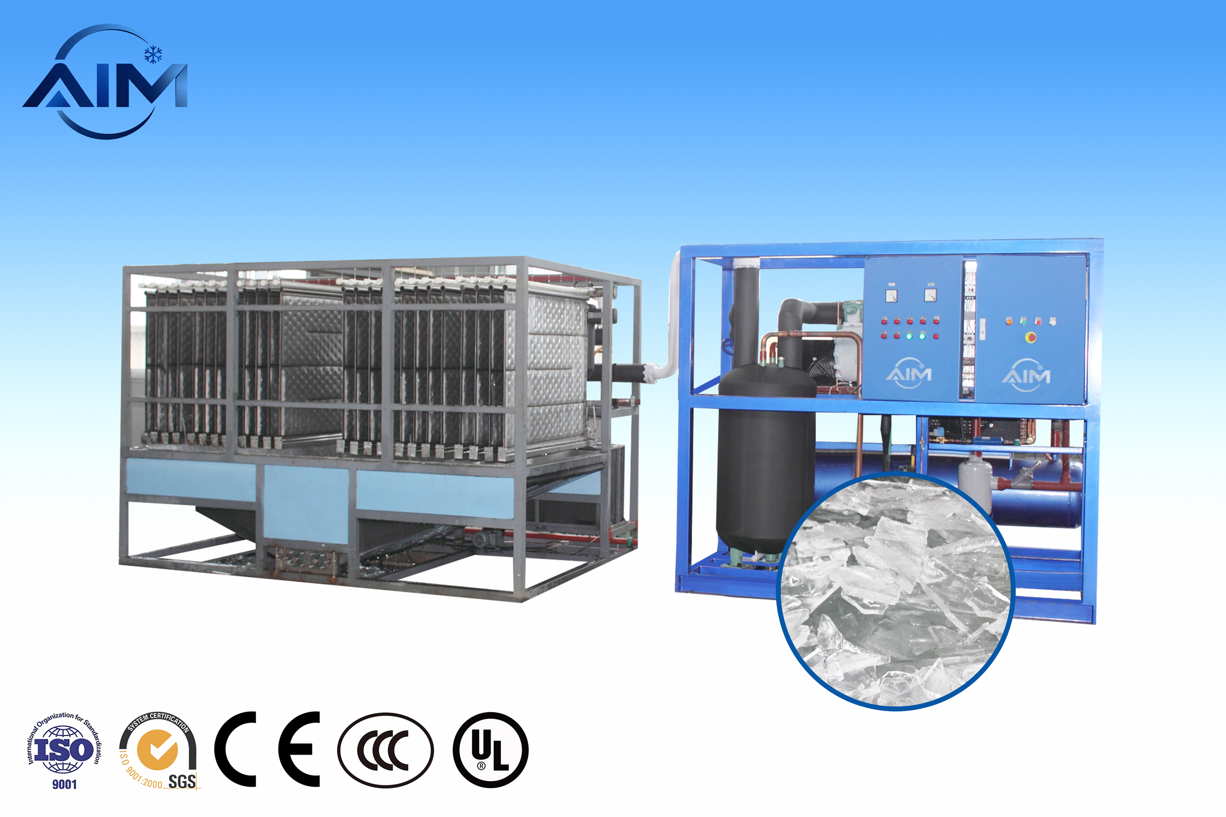 plate ice machine for industrial cooling and ice storage
