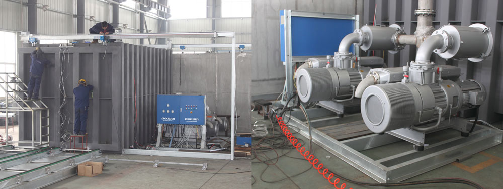 Vacuum cooler chamber and vacuum pump system installation